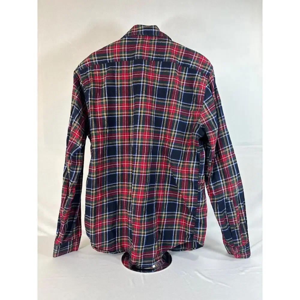 Banana Republic Untucked Fit Plaid Flannel Shirt Men's M Tartan Classic